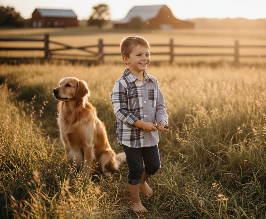 Gray and Navy Plaid Button-Up
