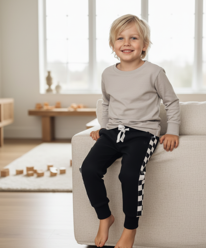 Side Checkered Joggers